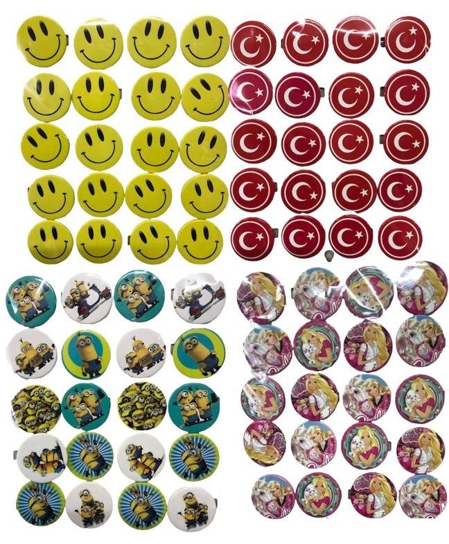 Karışık Desen Rozet (20 Adet)