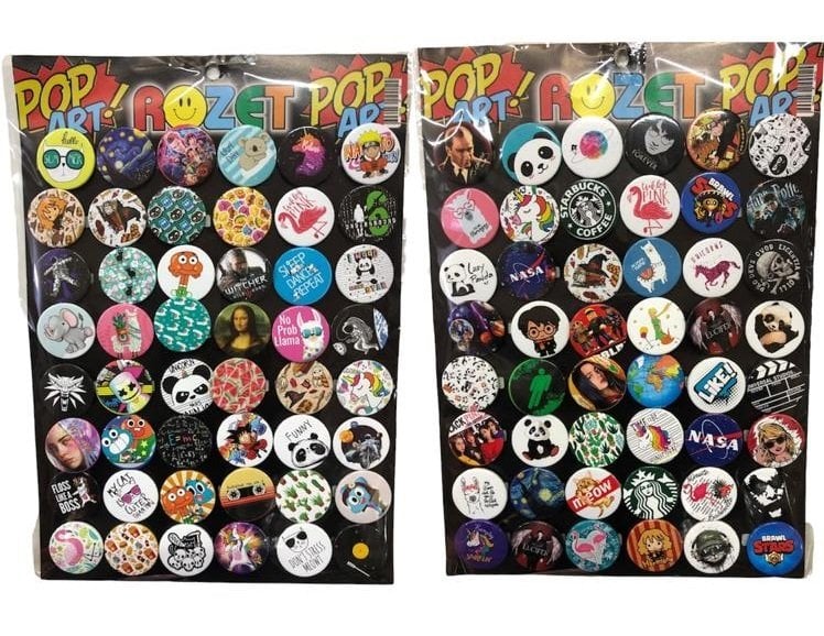 Karışık Desen Rozet (48 Adet)