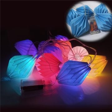 Mavi Sarkıt Petek Şeklinde Rgb Led Işık Kağıt Süs (2mt)