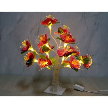 Dekoratif Led Işıklı Çiçekli Masa Lambası (35 cm)