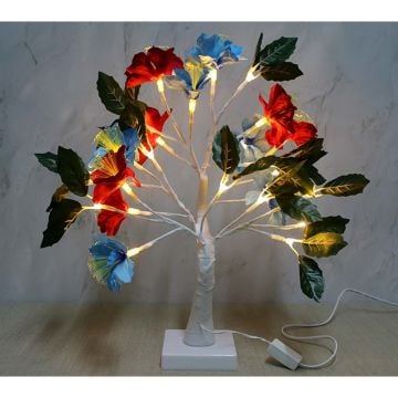 Dekoratif Led Işıklı Çiçekli Masa Lambası (45 cm)