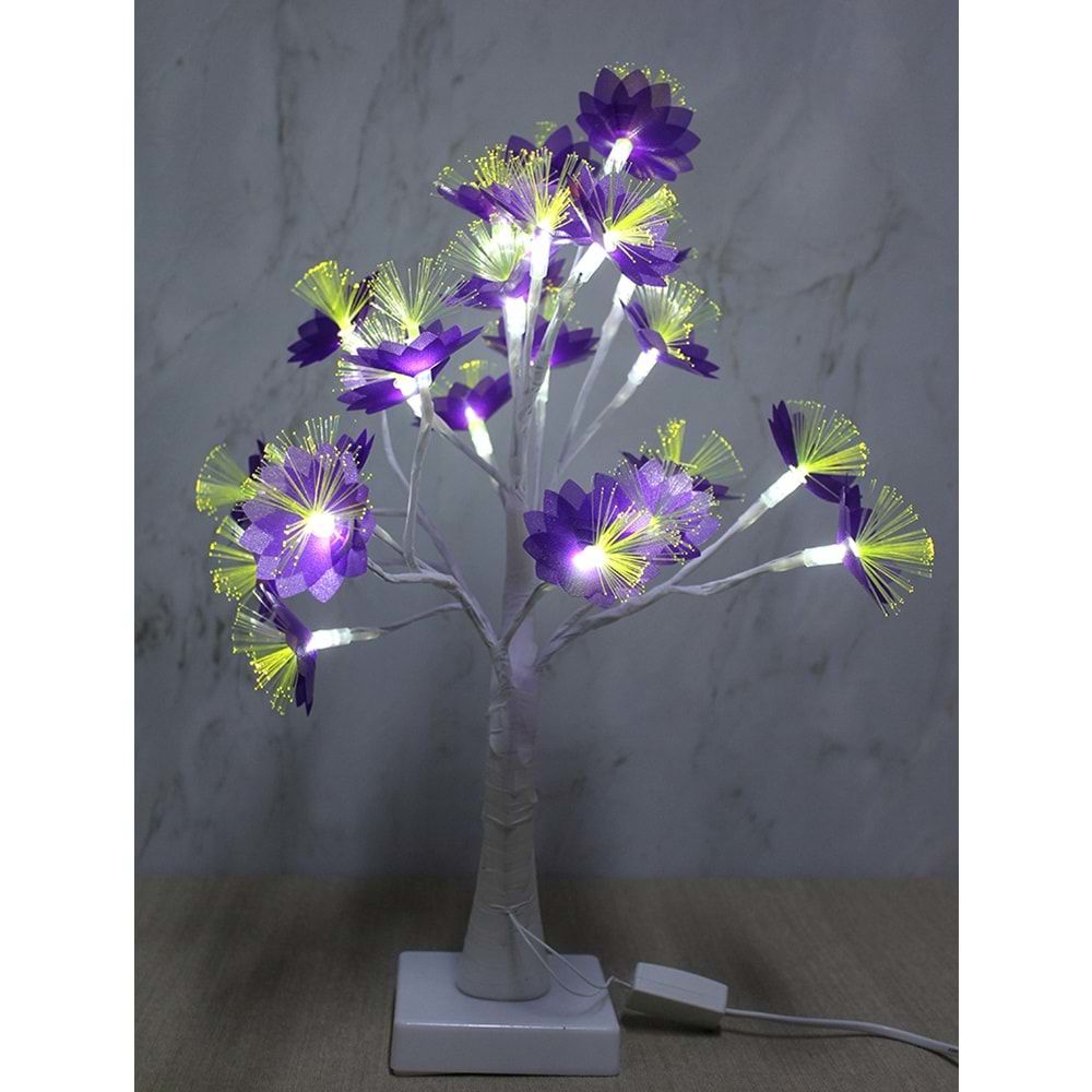 Led Işıklı Dekoratif Çiçekli Masa Lambası (45 cm)
