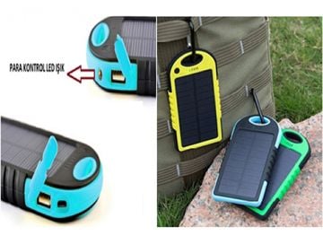 Güneş Enerjili Suya Dayanıklı Solarneş Enejili PowerBank (8.000 MAh)