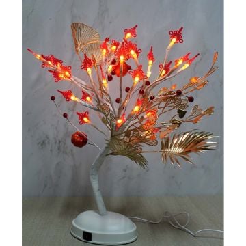 Çiçekli Led Işıklı Dekoratif Masa Lambası (45 cm)