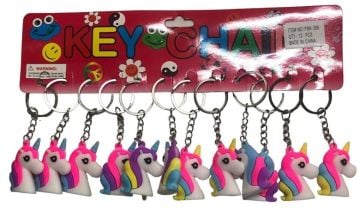 Silikon Boynuzlu Unicorn Tasarımlı Anahtarlık Çanta Süsü (12 Adet)