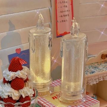 Dekoratif Mini Pilli Eriyen Mum Ayaklı (11 cm)