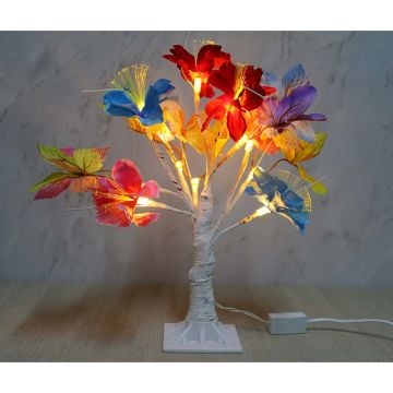 Led Işıklı Çiçek Ağacı Dekoratif Masa Lambası (35 cm)