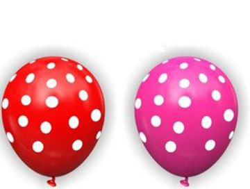 12 İnç Renkli Puantiyeli Balon Süsleme (100 Adet)