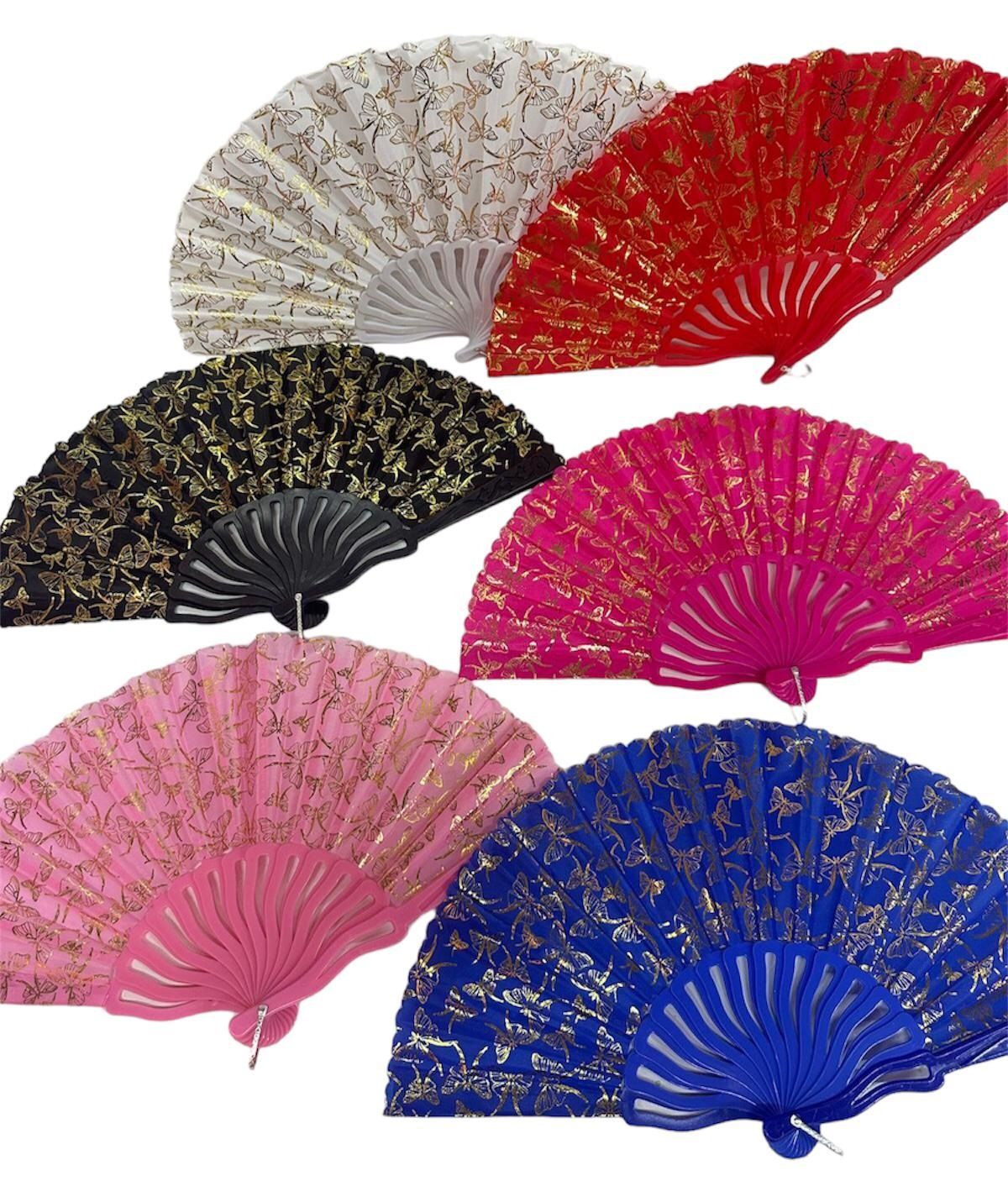 Plastik Saplı Mini Kelebek Desenli Yelpaze