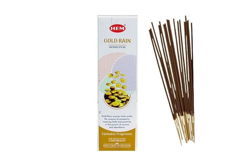 Hem Gold Rain (Altın Yağmuru) Exclusive Organik Çubuk Tütsü (12 x 25 gr)