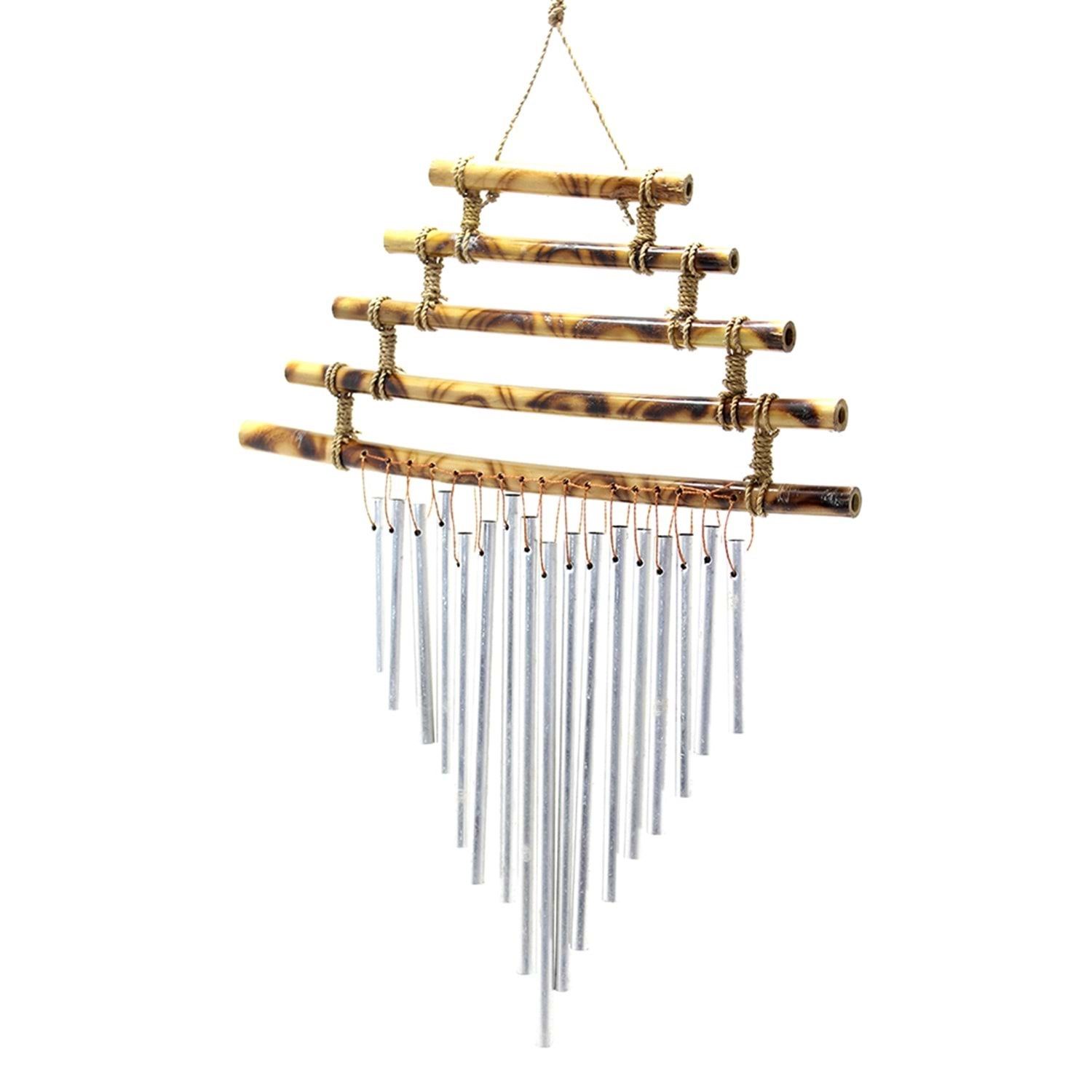 Bambu Saplı 5 Katlı Dekoratif Rüzgar Çanı(29 cm x 36 cm)