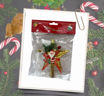 Yılbaşı Tepe Yıldızı Çam Ağacı Noel Babalı Yılbaşı Süsü