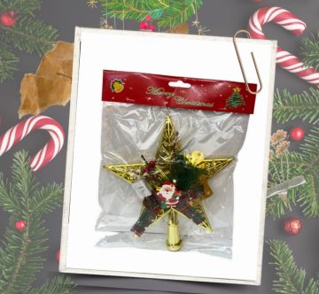 Yılbaşı Çam Ağacı Noel Babalı Tepe Yıldızı Yılbaşı Süsü