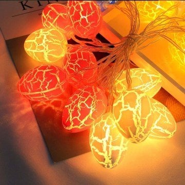 Dekoratif 10'lu Renkli Yumurta Şeklinde Led Aydınlatma Lambası