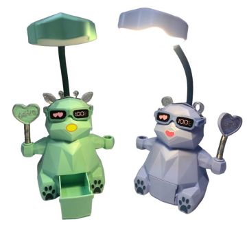 Usb Şarjlı Sevimli Robot Ayı Masa Lambası Telefon Tutucu