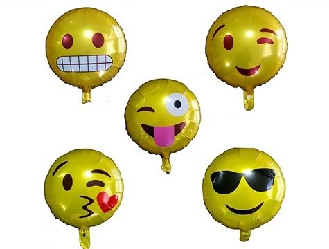 Emoji Şekilli Folyo Parti Balonları (6 Adet)