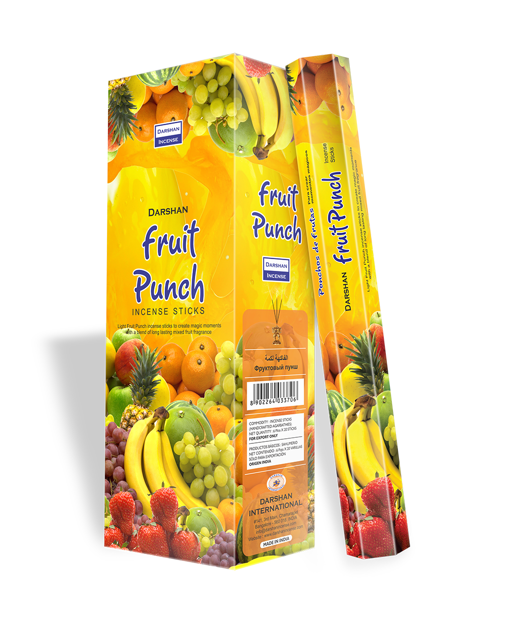 Darshan Karışık Meyve Suyu Kokulu Fruit Punch Çubuk Tütsü (120 Adet)