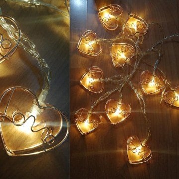 10'lu Kalpli Love Şerit Led Aydınlatma Doğum Günü Süs Işığı