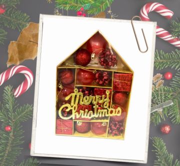 Yılbaşı Merry Christmas Kırmızı Yılbaşı Çam Ağacı Süsü 20'li (5 cm)
