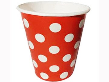 Puantiyeli Karton Bardak (Pembe Mavi Kırmızı)