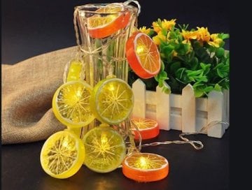 10'lu Limon Dilimi Şeklinde Şerit Pilli Lamba