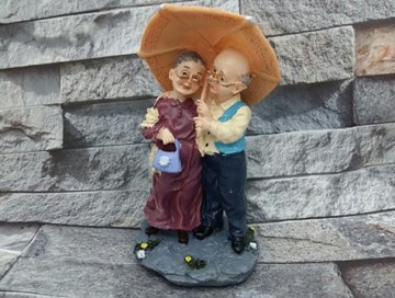 Şemsiye Altında Romantik Nine Dede Biblo