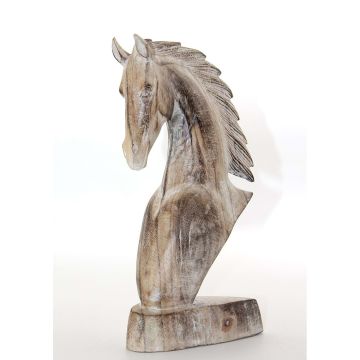 Dekoratif Ahşap At Büstü Biblosu (30 cm)