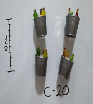 Mini Buz Kovası Ve Şarap Şişeleri Tasarımlı Magnet