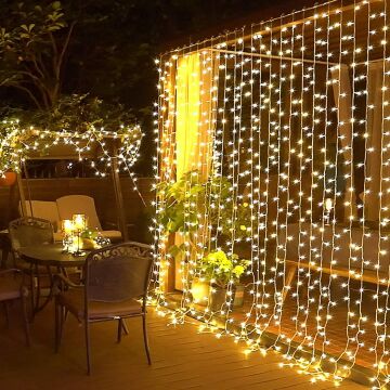 8 Fonksiyon 240 led 16 Saçak Perde Led (3 mt x 2 mt)