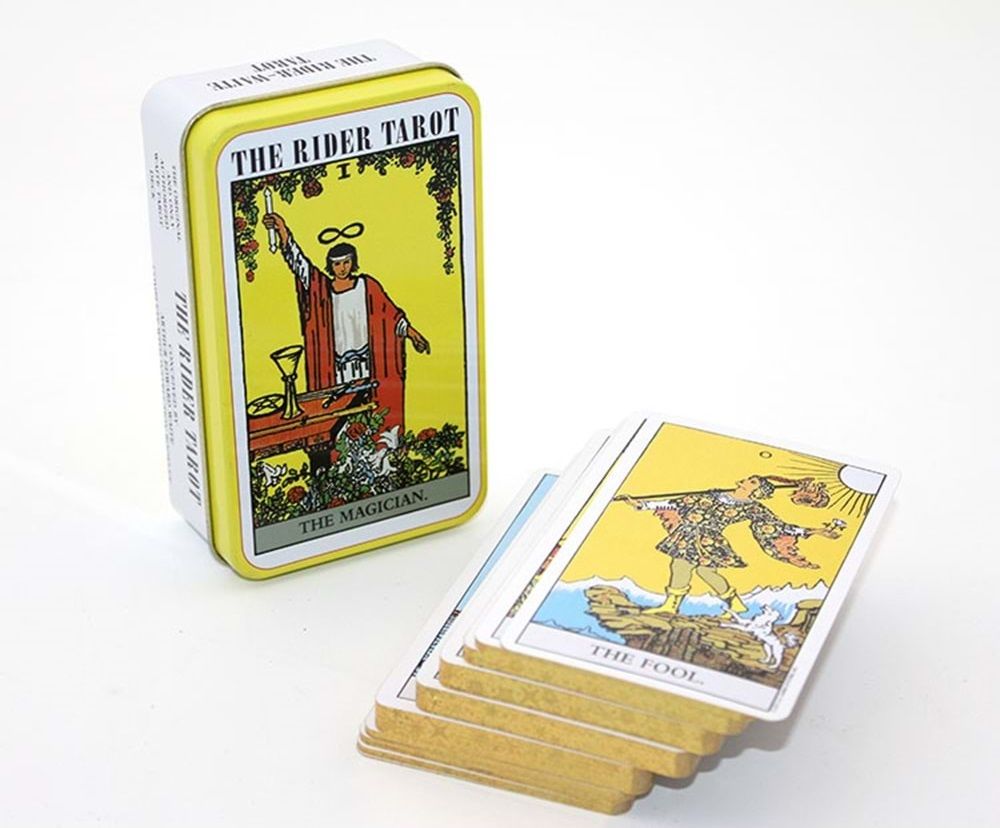 Metal Kutulu Rider Tarot Kartları