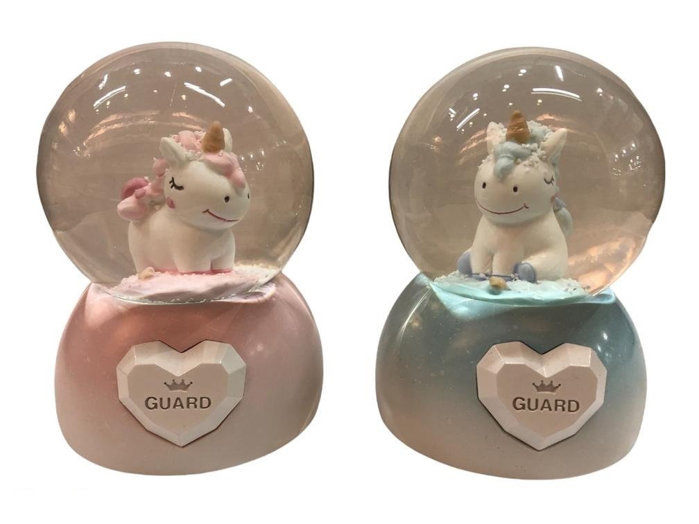 Dekoratif Unicorn Temalı Işıklı Müzikli Cam Kar Küresi