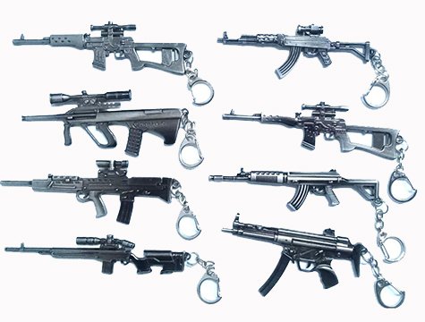 Makineli Tüfek Şeklinde Metal Anahtarlık