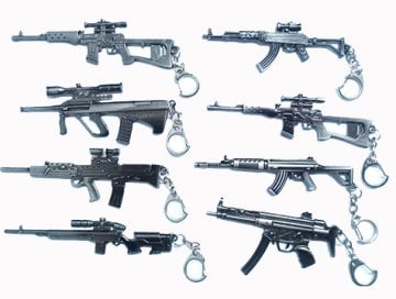 Makineli Tüfek Şeklinde Metal Anahtarlık