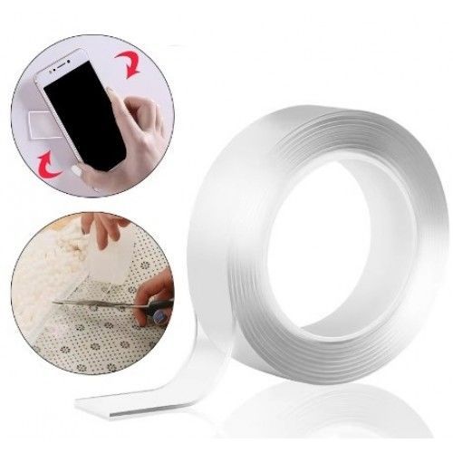 Kolayca kesilebilir Çift Taraflı Şeffaf Bant (2m x 3cm)