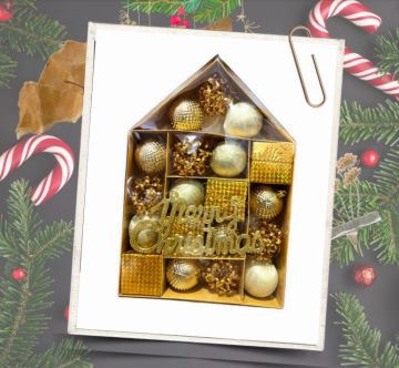 Yılbaşı Gold Temalı Yılbaşı Çam Ağacı Süsü 20'li (5 cm)