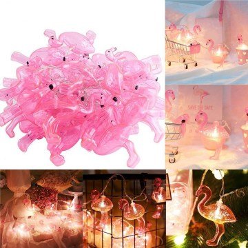 Dekoratif Flamingo 10'lu Pilli Led Işık 1.5 Metre