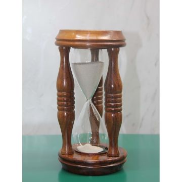 Dekoratif Masa Üstü Ahşap Kum Saati (20 cm x 10 cm)