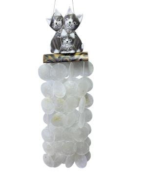 Kedi Tasarım Sedef Rüzgar Çanı (12 cm x 70 cm)