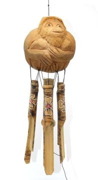 Maymun Tasarımlı Bambu Rüzgar Çanı (40 cm)