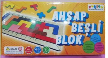 Ahşap Beşli Blok Oyunu