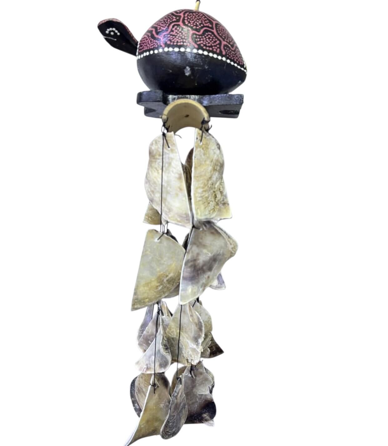 Kaplumbağa Tasarım Deniz Kabuklu Rüzgar Çanı (15 cm x 80 cm)