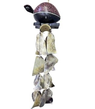 Kaplumbağa Tasarım Deniz Kabuklu Rüzgar Çanı (15 cm x 80 cm)
