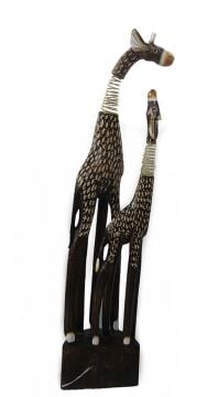 Ahşap Dekoratif Yaylı Zürafa Biblosu 2'li (96 cm x 22 cm)