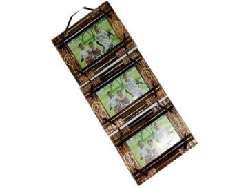 Bambu 3'lü Dekoratif Fotoğraf Çerçevesi