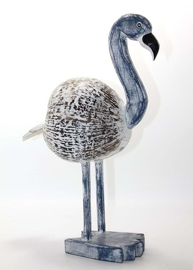 Ahşap Dekoratif Flamingo Biblosu (48cm x 14 cm)