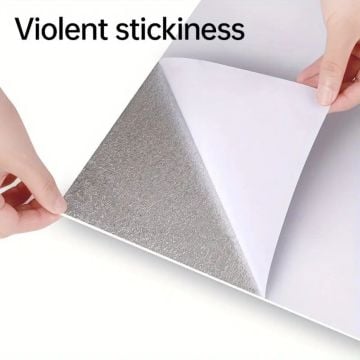 Beyaz Mermer Desenli Alüminyum Plastik Duvar Stickerı (30 cm x 30 cm)