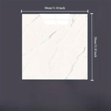 Beyaz Mermer Desenli Alüminyum Plastik Duvar Stickerı (30 cm x 30 cm)