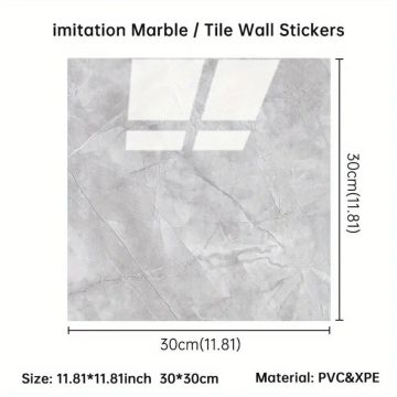 Gri Mermer Desenli Alüminyum Plastik Duvar Stickerı (30 cm x 30 cm)