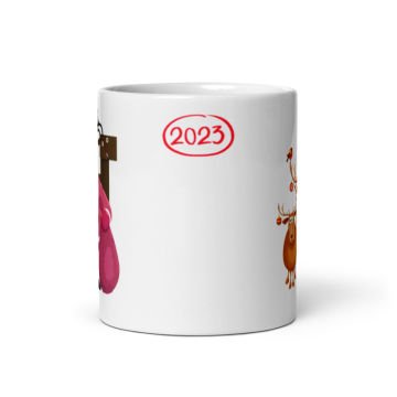 2023 Noel Baba Yılbaşı Tasarımlı Seramik Kupa Bardak
