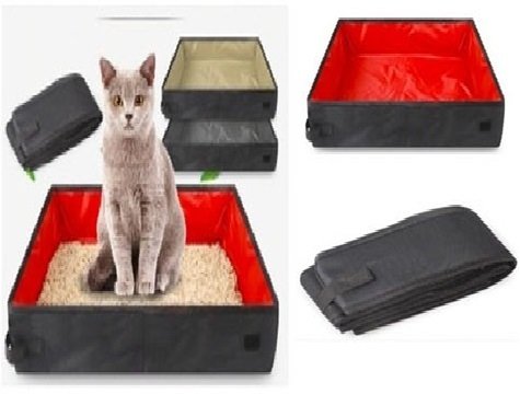 Katlanır Kedi Tuvaleti Seyahat Tip Su Geçirmez Yer Kaplamaz